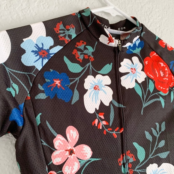 Twin Six women's cycling jerseys NWT, black multi-floral pattern, size XS - Picture 2 of 8